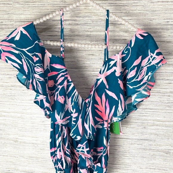 🎈1 day Lilly Pulitzer Emilea Jumpsuit Floral New - Picture 3 of 7